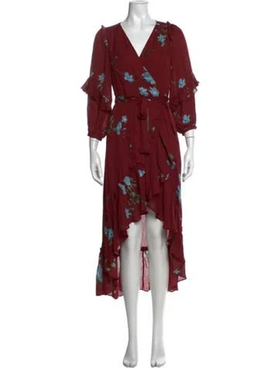 Pre-owned Joie Silk Midi Length Dress In Burgundy