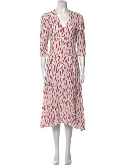 Pre-owned Joie Silk Midi Length Dress In Multi