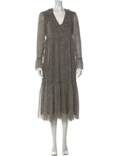 Pre-owned Joie Silk Midi Length Dress In Neutrals