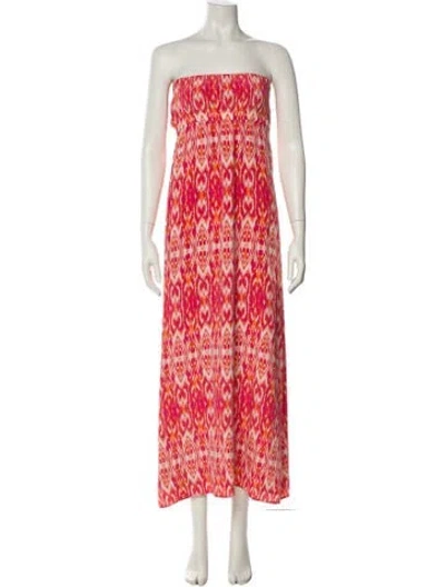 Pre-owned Joie Silk Midi Length Dress In Orange