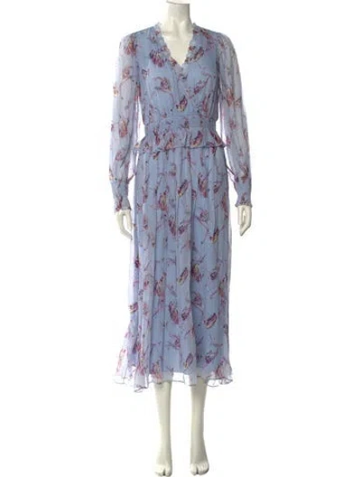 Pre-owned Joie Silk Midi Length Dress In Purple