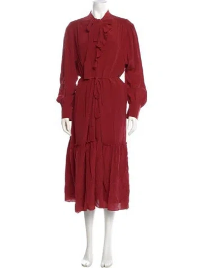 Pre-owned Joie Silk Midi Length Dress In Red