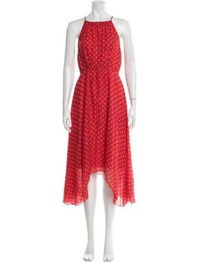 Pre-owned Joie Silk Midi Length Dress In Red