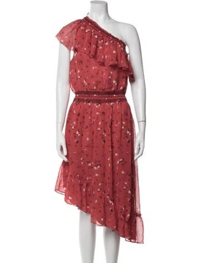 Pre-owned Joie Silk Midi Length Dress In Red
