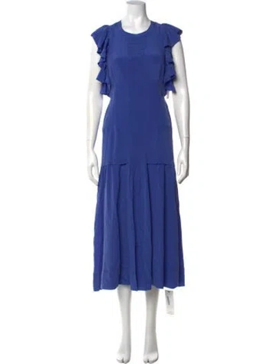 Pre-owned Joie Silk Midi Length Dress W/ Tags In Blue