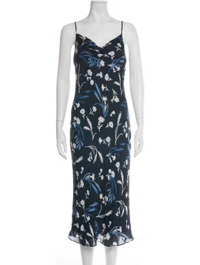 Pre-owned Joie Silk Midi Length Dress W/ Tags In Blue