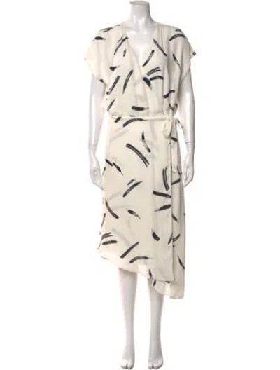 Pre-owned Joie Silk Midi Length Dress In White