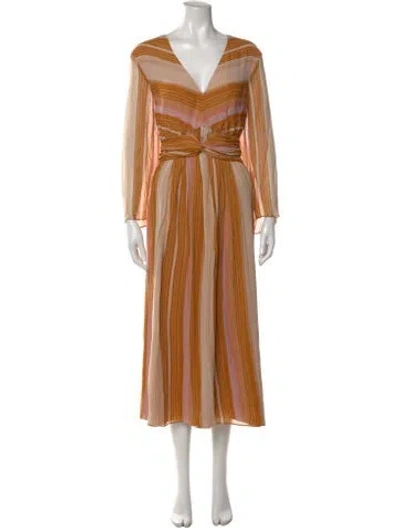 Pre-owned Joie Silk Midi Length Dress In Yellow