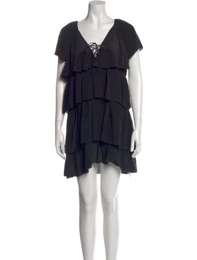 Pre-owned Joie Silk Mini Dress In Black