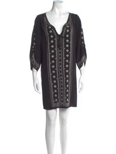 Pre-owned Joie Silk Mini Dress In Black