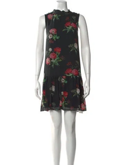 Pre-owned Joie Silk Mini Dress In Black