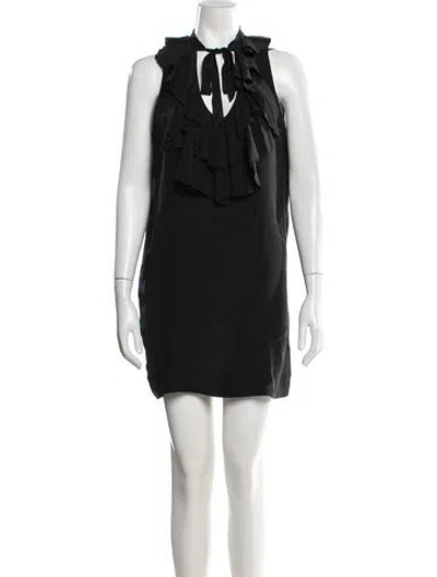 Pre-owned Joie Silk Mini Dress In Black