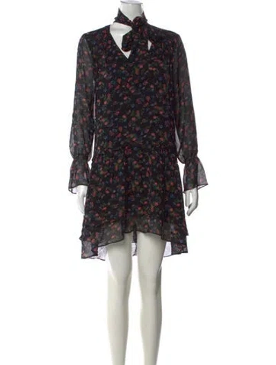 Pre-owned Joie Silk Mini Dress In Black