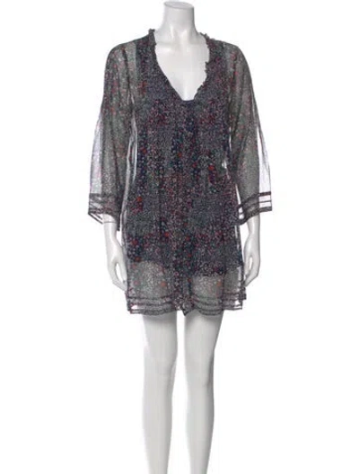Pre-owned Joie Silk Mini Dress In Blue