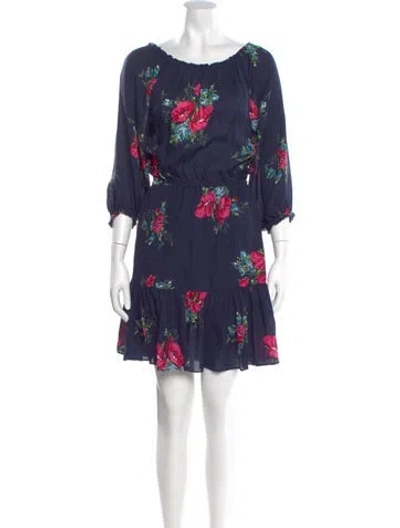 Pre-owned Joie Silk Mini Dress In Blue