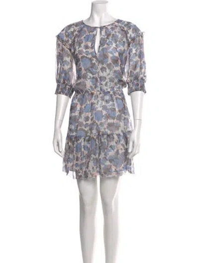 Pre-owned Joie Silk Mini Dress In Blue