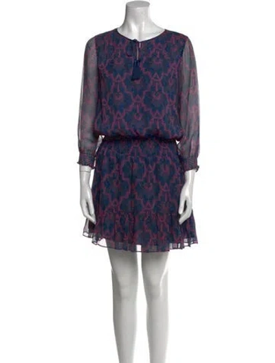 Pre-owned Joie Silk Mini Dress In Blue