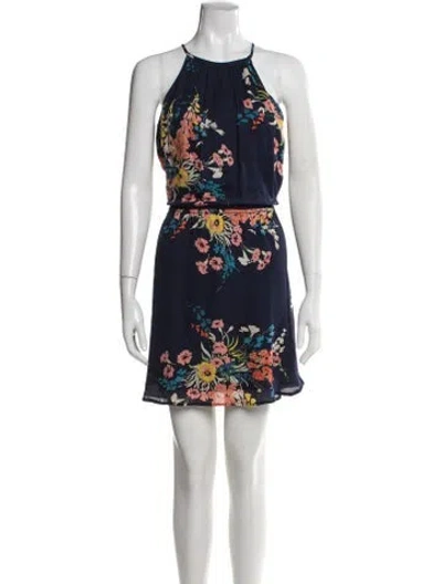 Pre-owned Joie Silk Mini Dress In Blue