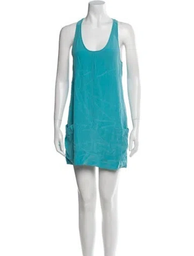 Pre-owned Joie Silk Mini Dress In Blue