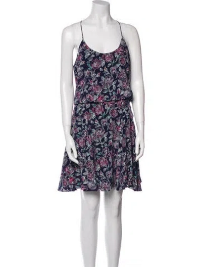 Pre-owned Joie Silk Mini Dress In Blue