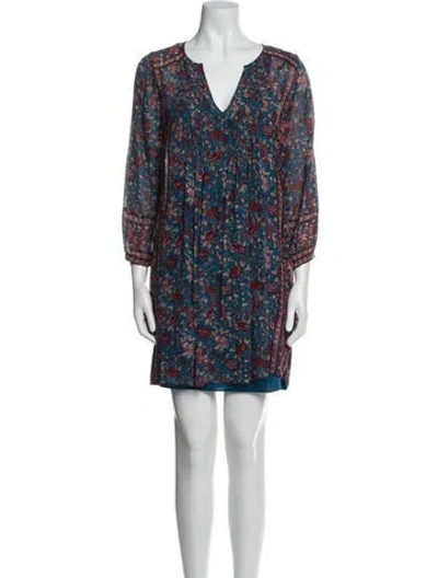 Pre-owned Joie Silk Mini Dress In Blue
