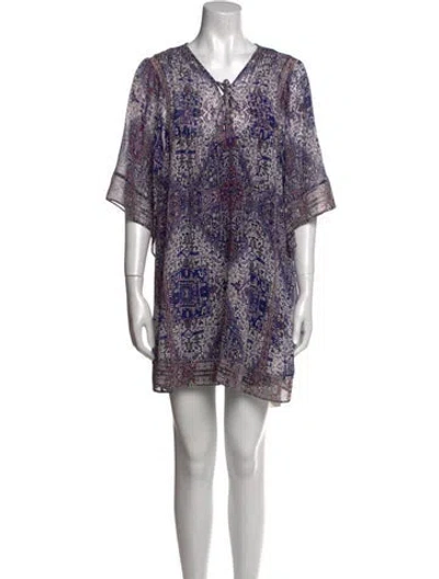 Pre-owned Joie Silk Mini Dress In Blue