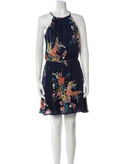 Pre-owned Joie Silk Mini Dress In Blue