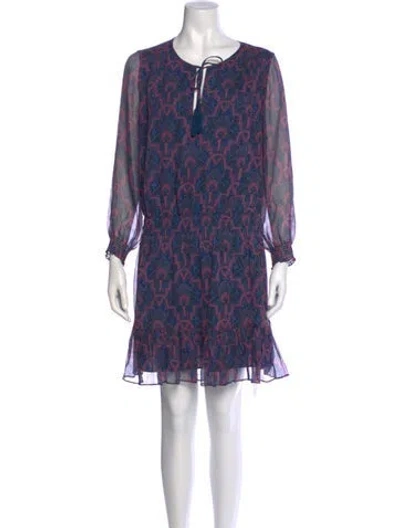 Pre-owned Joie Silk Mini Dress In Blue