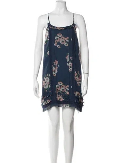 Pre-owned Joie Silk Mini Dress In Blue
