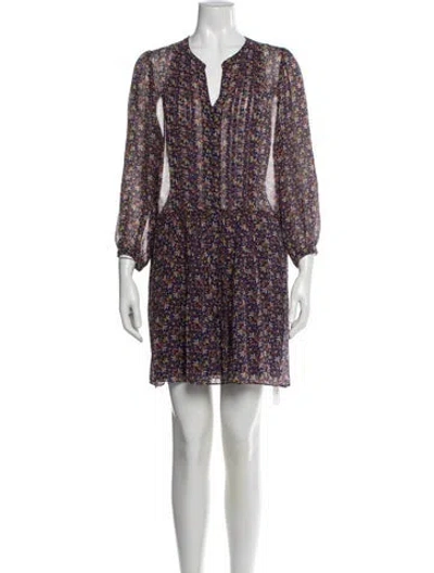 Pre-owned Joie Silk Mini Dress In Blue