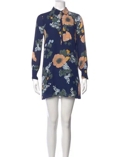 Pre-owned Joie Silk Mini Dress In Blue