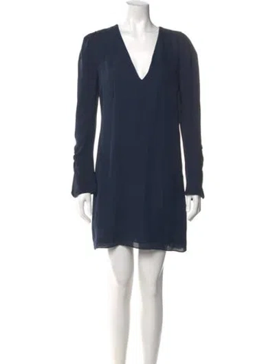 Pre-owned Joie Silk Mini Dress In Blue