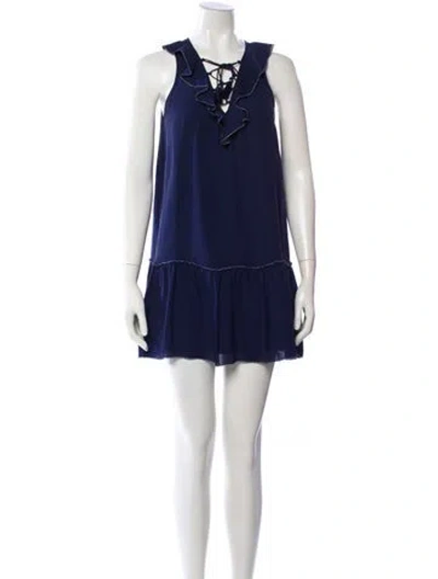 Pre-owned Joie Silk Mini Dress In Blue