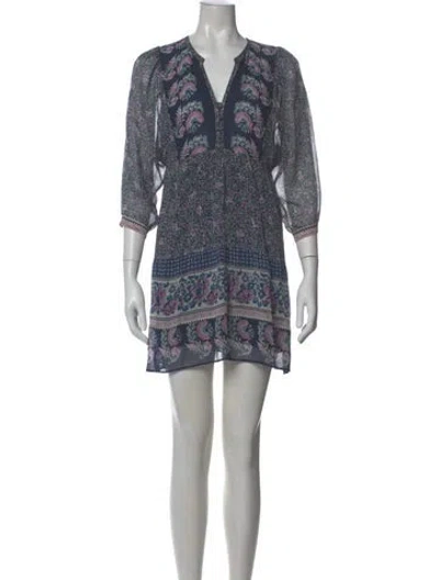 Pre-owned Joie Silk Mini Dress In Blue