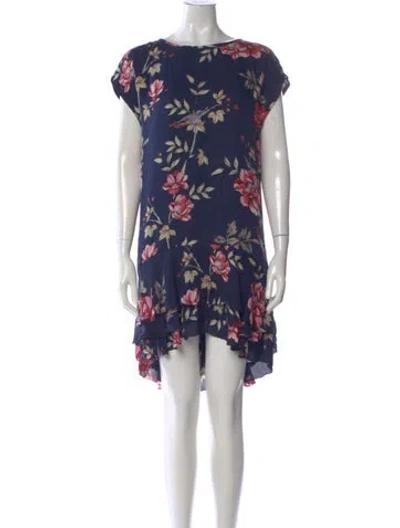 Pre-owned Joie Silk Mini Dress In Blue