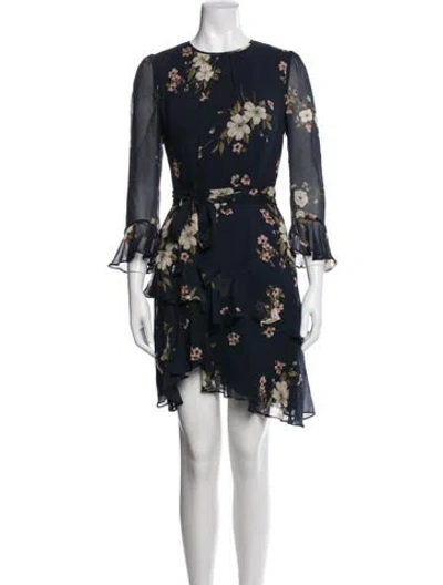Pre-owned Joie Silk Mini Dress In Blue