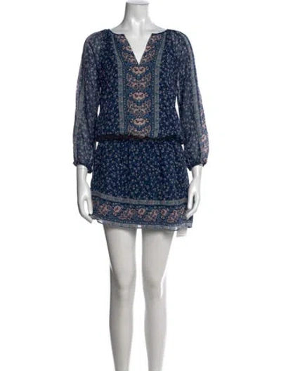 Pre-owned Joie Silk Mini Dress In Blue