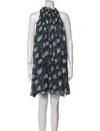 Pre-owned Joie Silk Mini Dress In Blue