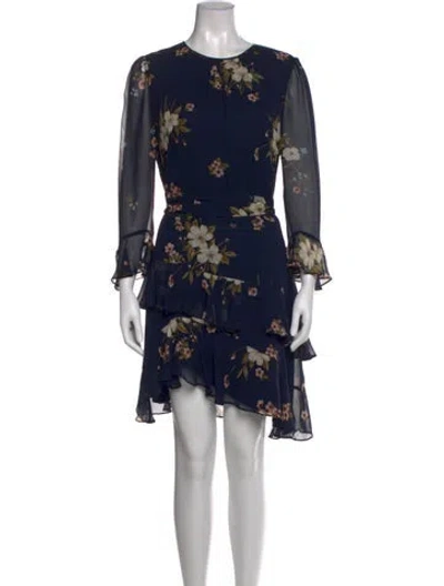 Pre-owned Joie Silk Mini Dress In Blue