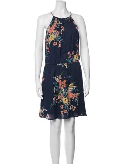 Pre-owned Joie Silk Mini Dress In Blue