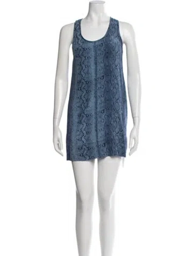 Pre-owned Joie Silk Mini Dress In Blue