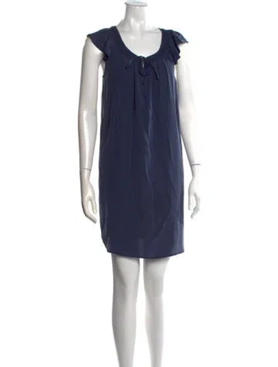 Pre-owned Joie Silk Mini Dress In Blue