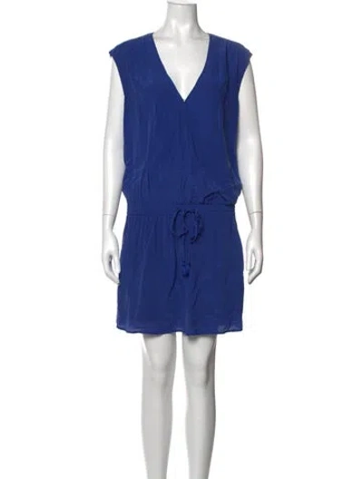 Pre-owned Joie Silk Mini Dress In Blue
