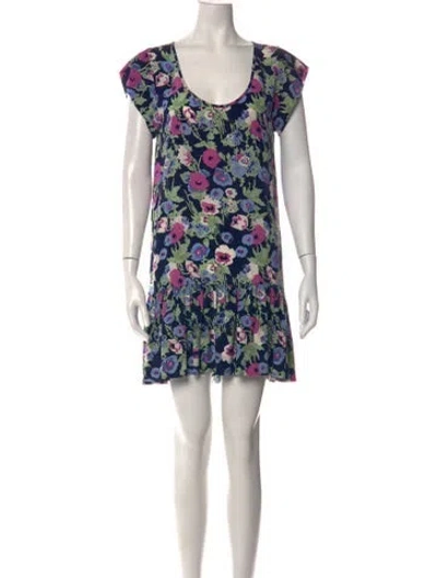 Pre-owned Joie Silk Mini Dress In Blue