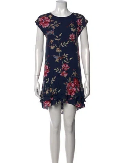 Pre-owned Joie Silk Mini Dress In Blue