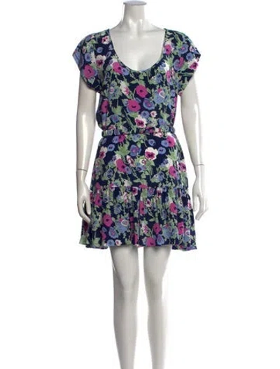 Pre-owned Joie Silk Mini Dress In Blue