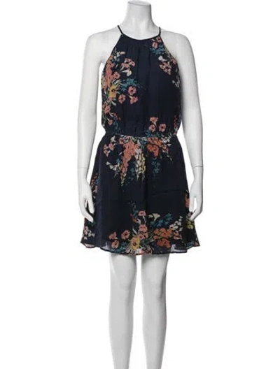 Pre-owned Joie Silk Mini Dress In Blue