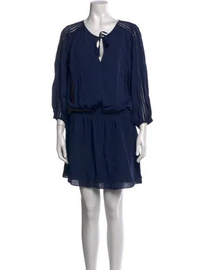 Pre-owned Joie Silk Mini Dress In Blue