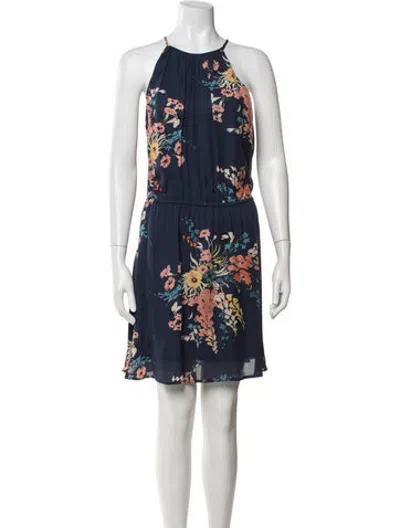 Pre-owned Joie Silk Mini Dress In Blue