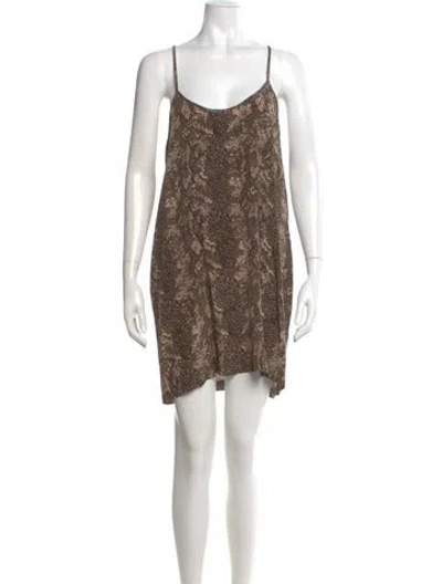 Pre-owned Joie Silk Mini Dress In Brown